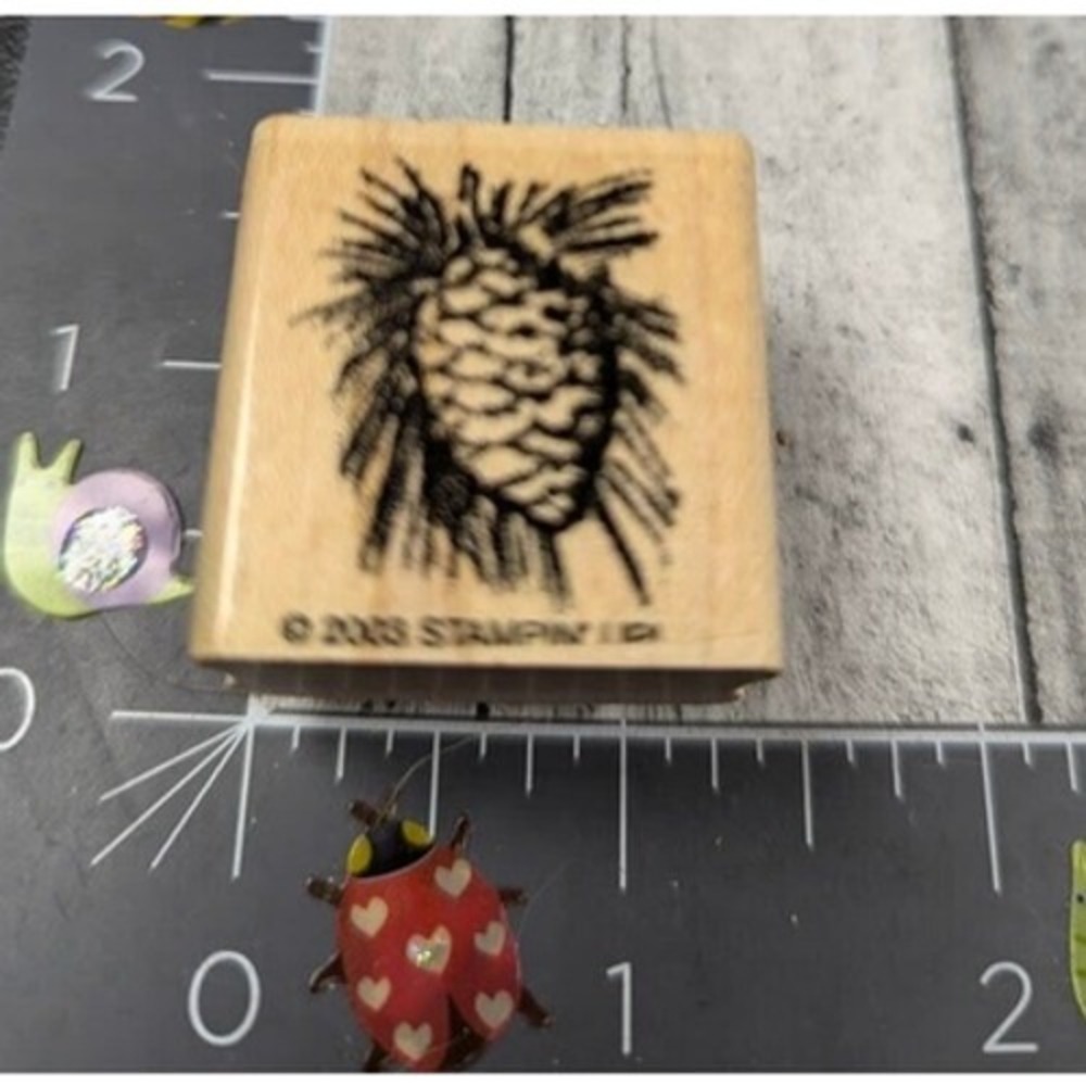 Stampin' Up! Pinecone Branch 2003 Rubber Stamp Wood #A46
